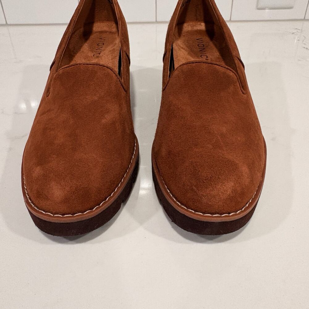 Vionic | Willa Wedge Slip On Shoes Loafer Suede Brown Comfort- Size 8.5 - Picture 3 of 10